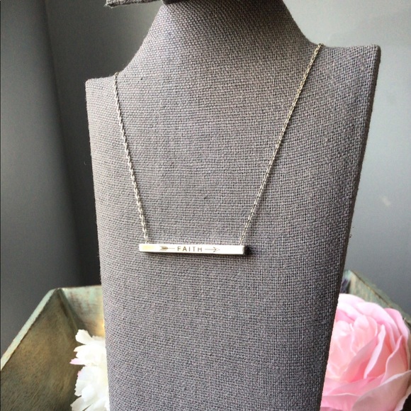 Silver Bar “Faith“ Necklace - Picture 5 of 7
